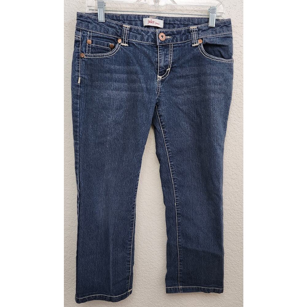 Jake Jeans Dark Blue Bella Flap Pockets Cropped Jeans 9 Juniors Lightweight Soft